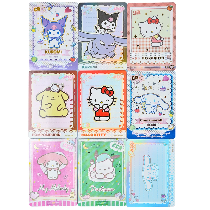 Original Box Sanrio Hello Kitty Kuromi Cinnamoroll Cartoon Collectible Game Card Melody Collection Toy Children\'s Gift ﻿