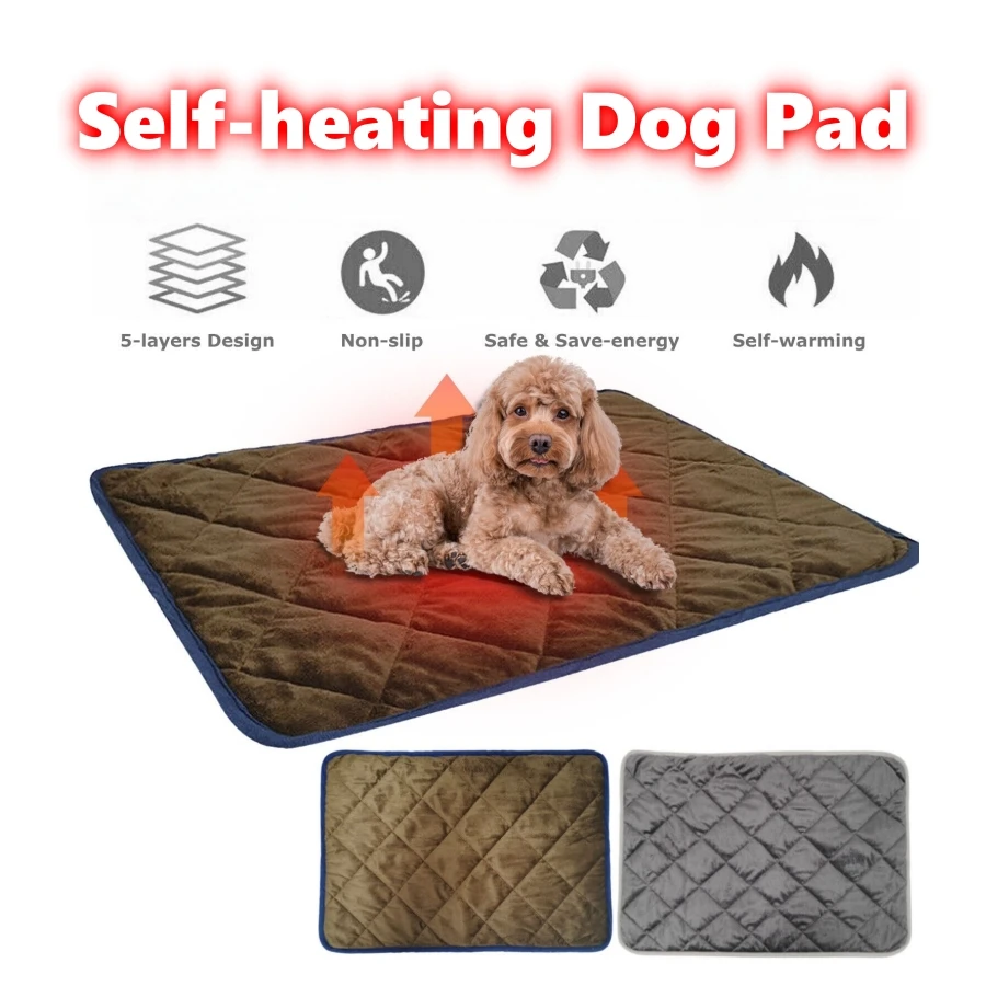 NEW Self-heating Dog Pad in Winter No Electric Cat Heating Mats Pet For Sleeping & Playing Blankets Machine Washable Soft Mat