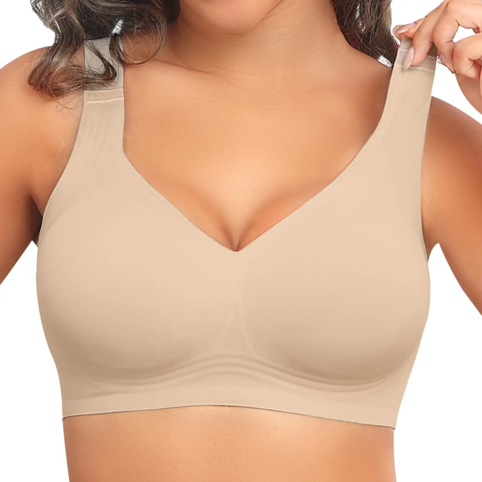 

Womens Wireless Jelly Bra Plus Size Supportive Seamless Bras Full Coverage Push Up Comfortable No Underwire Tshirt Bras