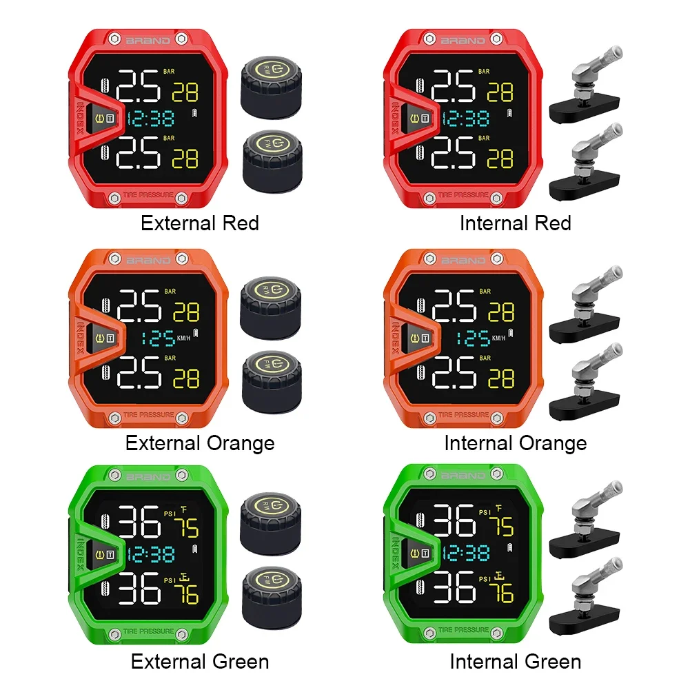 Motorcycle Air Pressure Sensor QC3.0 Rapid Charging Real-Time Tire Pressure Monitor Tire Pressure Detector for Emergencies Tool