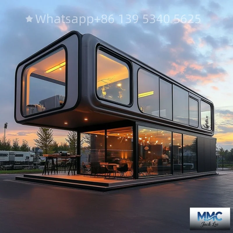 Casas plegables al aire libre de 20 pies/30 pies/40 pies, larga vida útil, casas contenedoras de cabina de troncos de 2-3 dormitorios, casas contenedoras de cápsulas