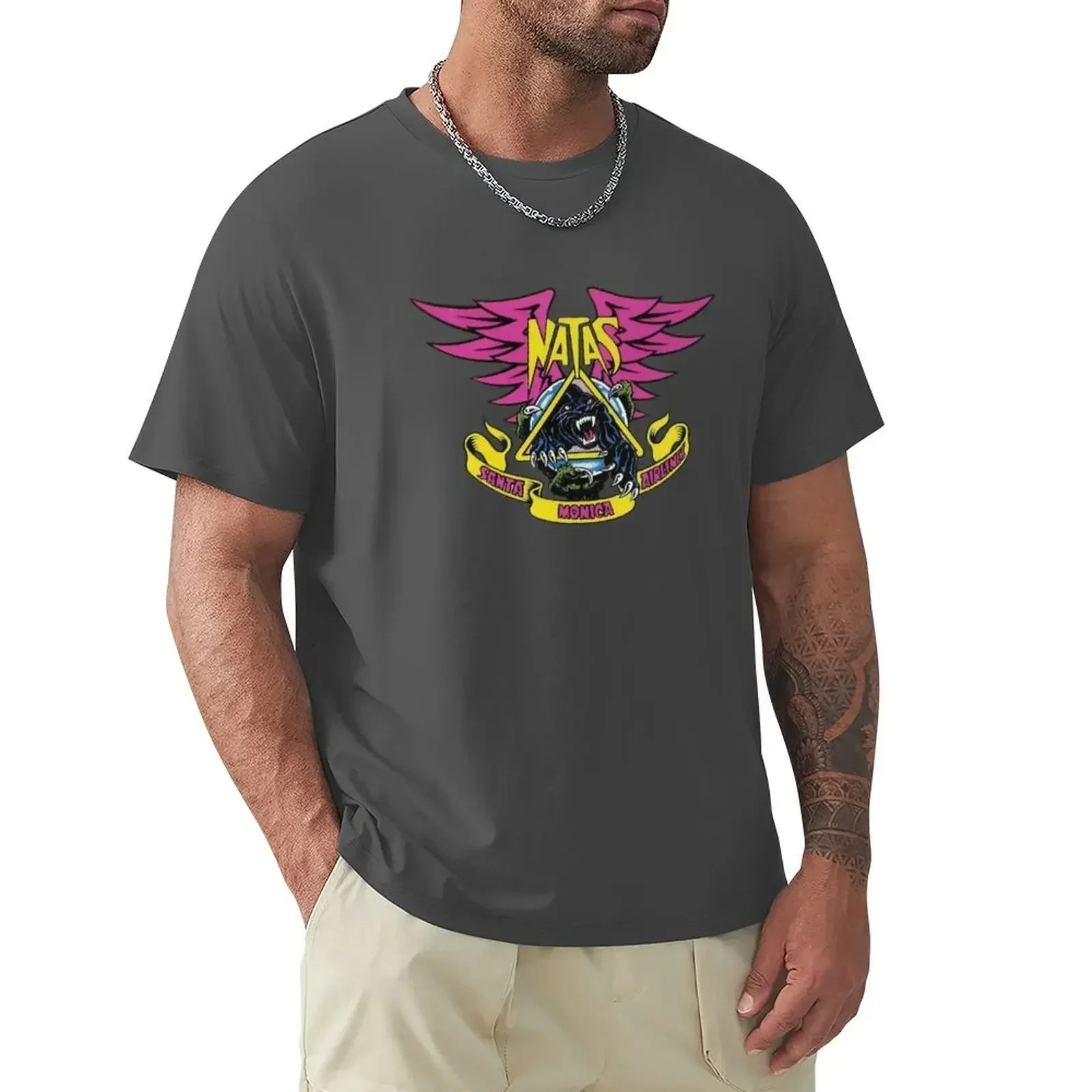YHLQMDLG Skull Bad  T-Shirts Natas claw and panther, skateboard T-Shirt Aesthetic clothing anime vintage mens graphic funny image 6