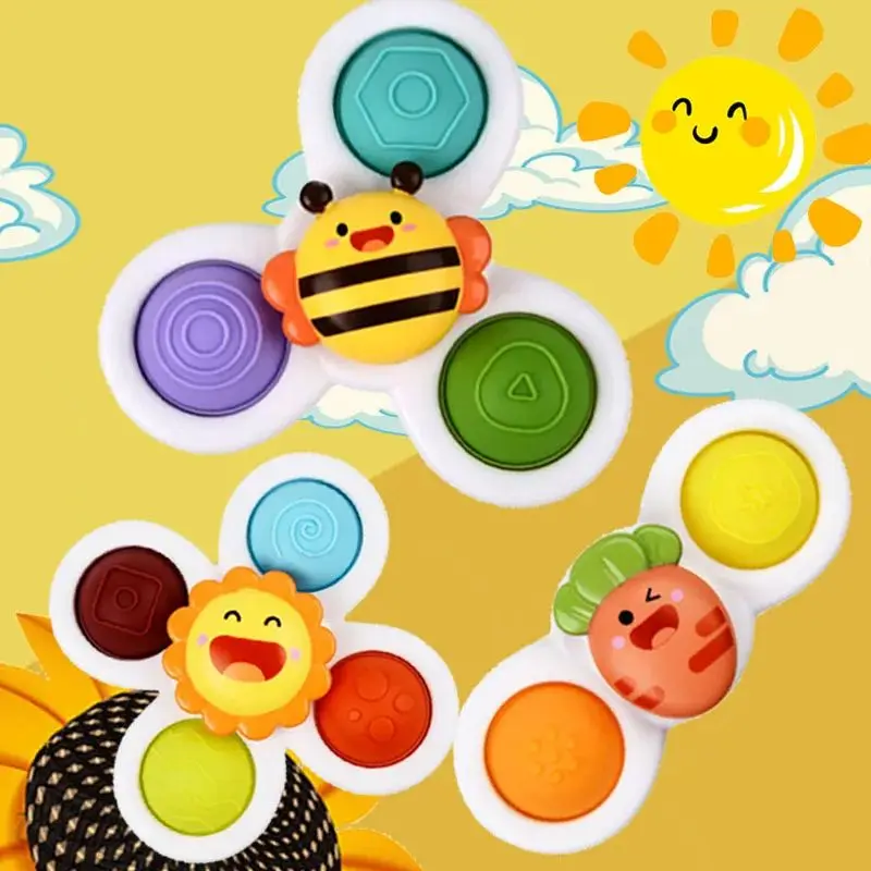 Montessori Baby Bath Toys Boy Children Bath Suction Cup Turntable Suction Cup Toys Children Funny Children Rattle Teether toys