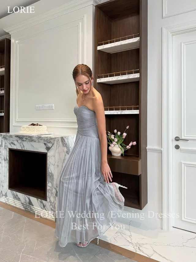 

LORIE Chic Chiffon Evening Dresses Sleeveless Draped Strapless Party Dress Pleat Backless Floor-Length Prom Gowns Customized