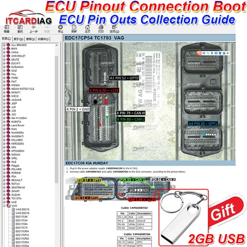 Software de salidas de pines Ecu Guía de conexiones Ecu Pasadores de Ecu Conexiones de arranque Unidad de control Limas de reparación Diagrama de cableado para arranque de banco