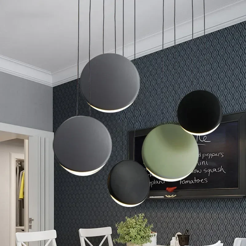

Scandinavian Chandelier Dining Room Coffee Shop Bar Kitchen Island Minimalist Moon Lamp Crescent Pendant