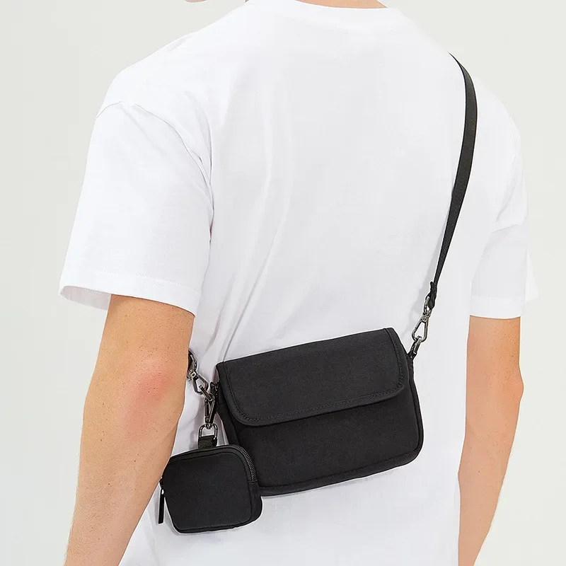 Men's Trendy Fashion Crossbody Small Phone Bag Portable Shoulder Purse Youth Style Oxford Cloth Casual Waterproof Postman bag 가방