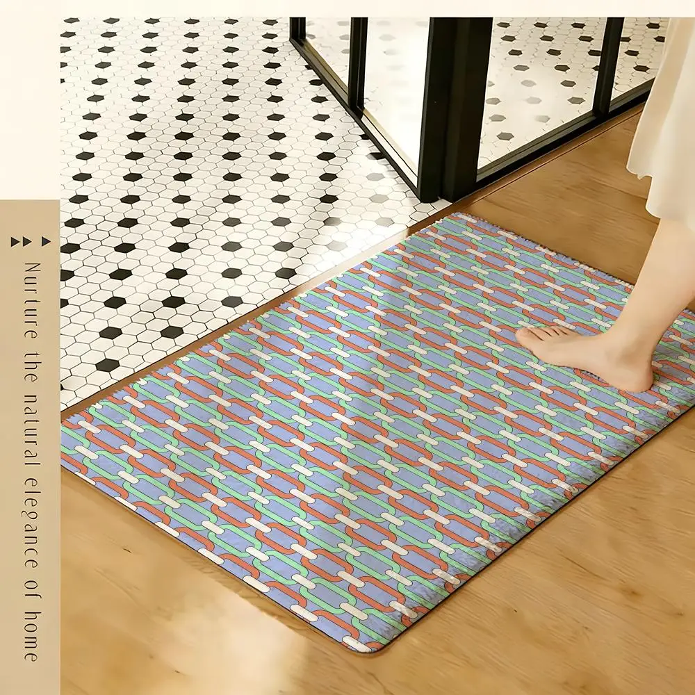 Knot Art Arrangement Floor Mat Soft Flannel Rug Non-Slip Absorbent Mat for Bathroom Bedroom Home Decor