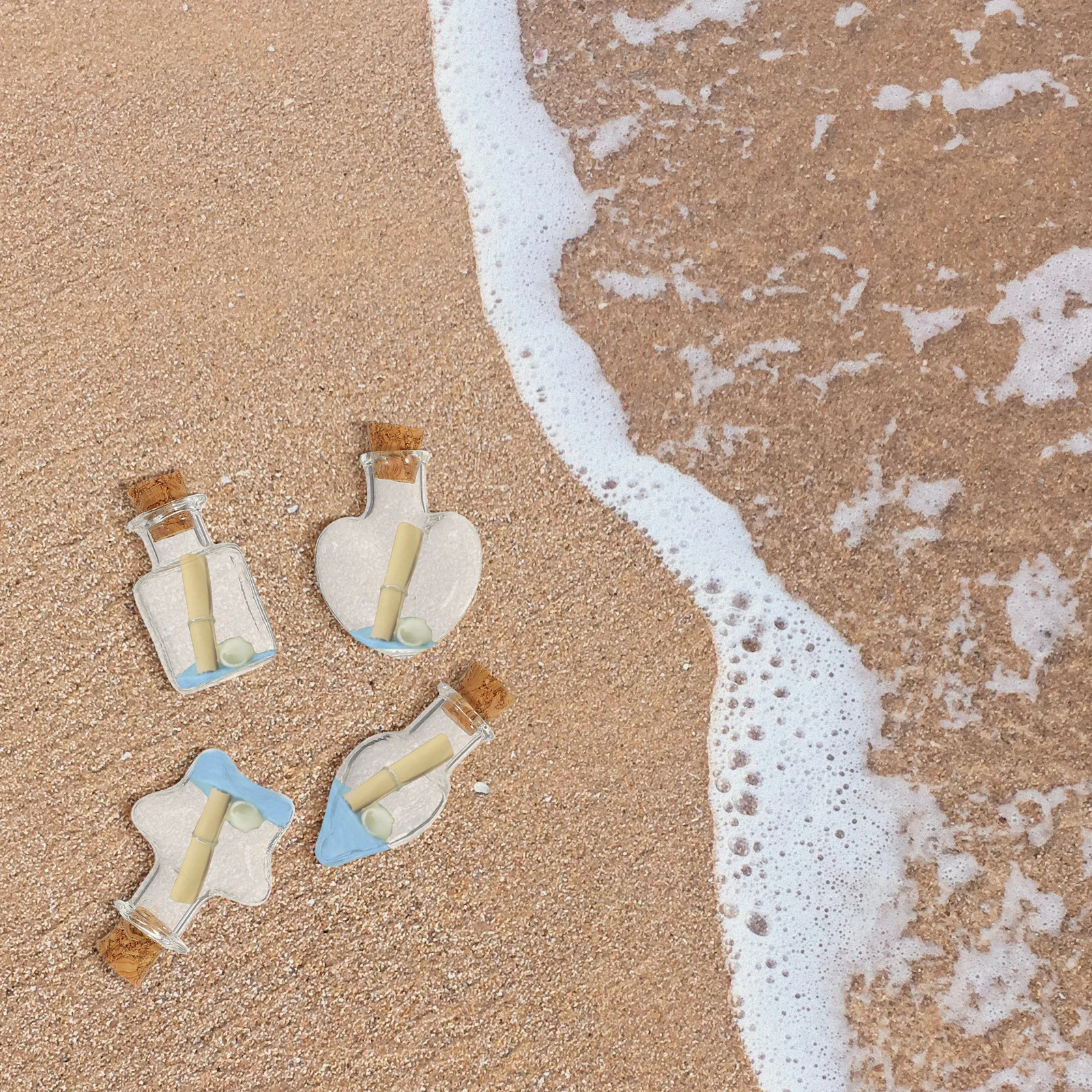 

15Pcs Tiny Glass Bottles Delicate Miniature Containers Multi-Purpose Wishing Accessories Lovely Cork Stopper Mini Drift Bottle