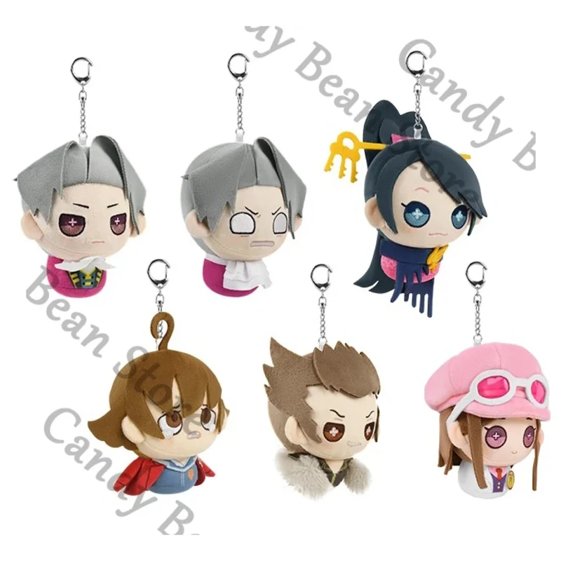 

Official Anime Ace Attorney Miles Edgeworth Ema Skye Kay Faraday Cosplay Fluffy Cotton Maumet Cartoon Puppet Pendant Plaything