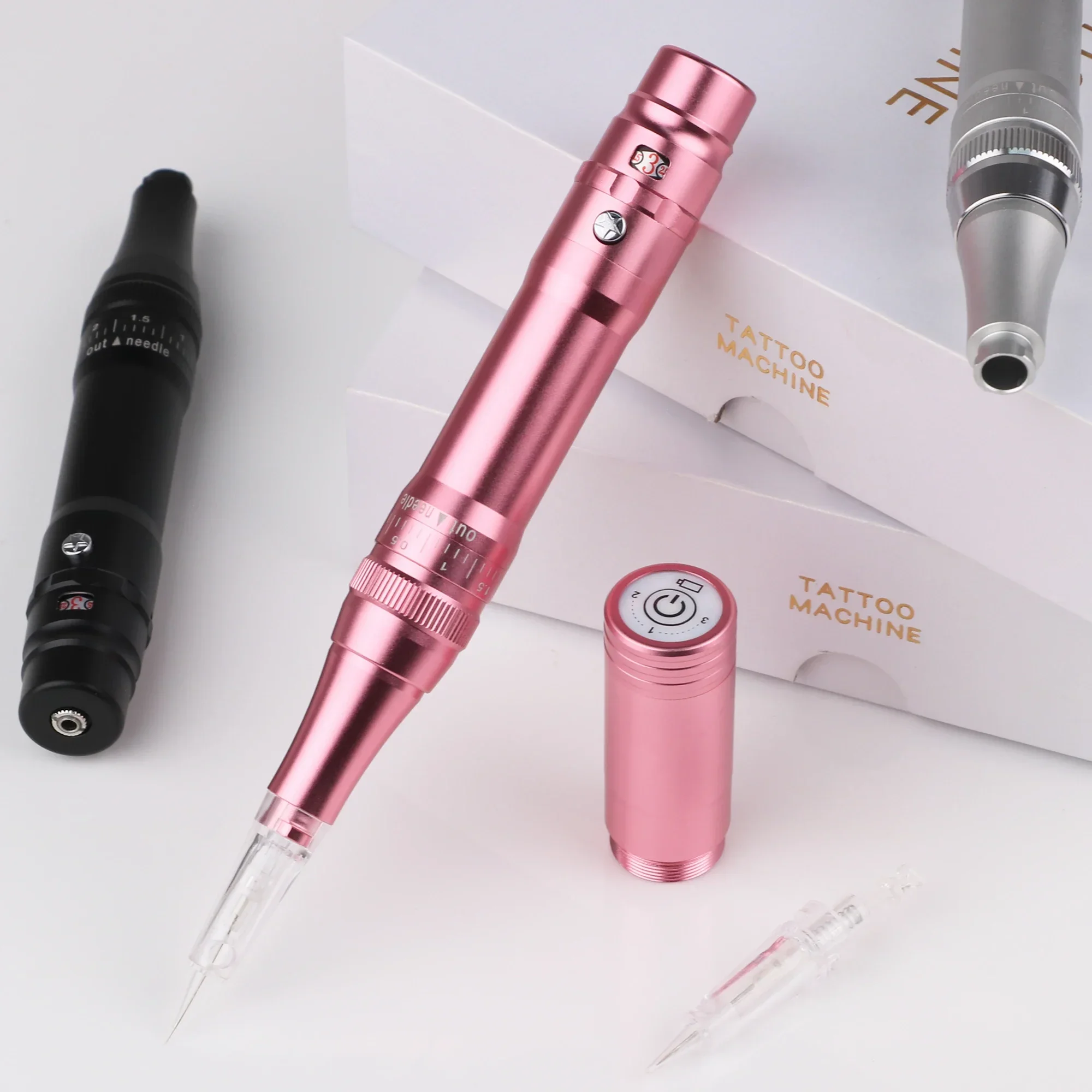 Wireless PMU Machine Tattoo Pen Professional Kit for Permanent Makeup Microblading Eyebrows Lip Beauty with Cartridge Needle