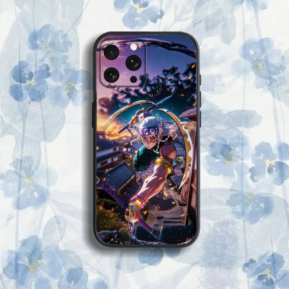 Anime T-Tengen U-Uzui Phone Case For iPhone 17,16,15,14,13,12,Pro,Max,Plus,E,SE4,Air,Mini Black Soft Box