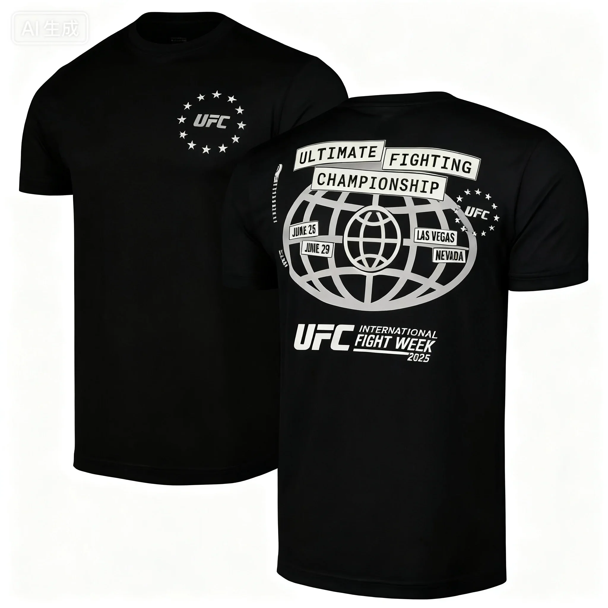 الصيف الرجال متعددة Ufc 2025 أسبوع القتال الدولي الأزرق تي شيرت المتطرفة الرياضة الملاكمة دعوى Ufc القتال بطل #3