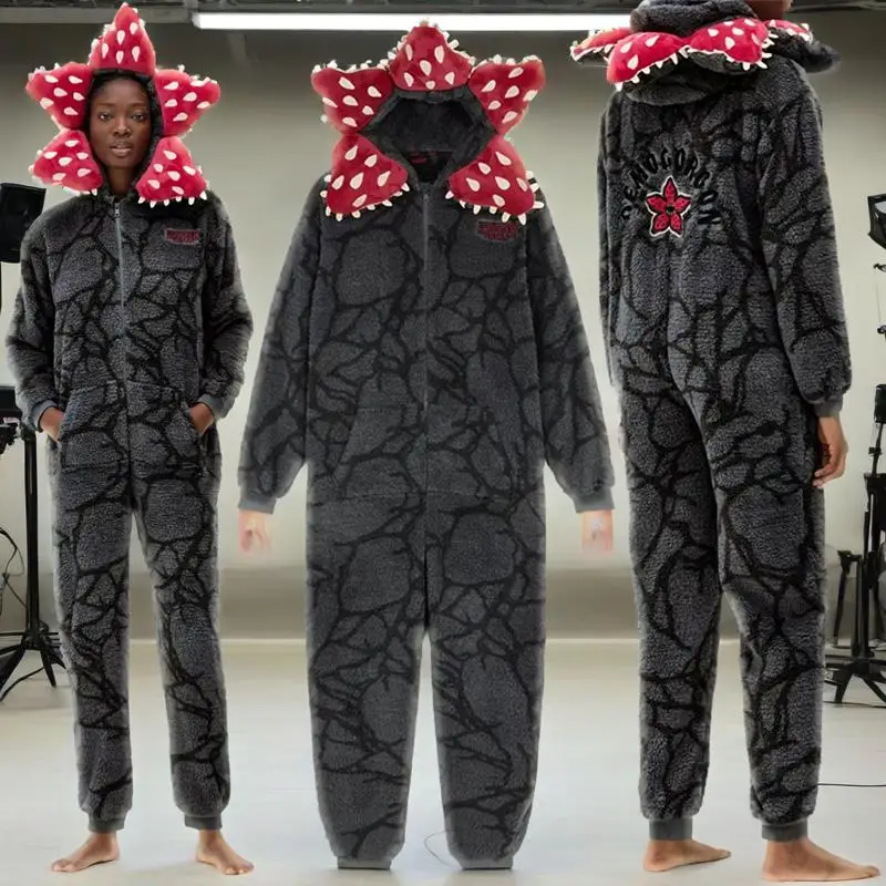 

Комбинезон-комбинезон с животными для взрослых, теплый костюм с капюшоном, пижамный костюм для рождественской тематики, косплей и домашний комбинезон для вечеринок