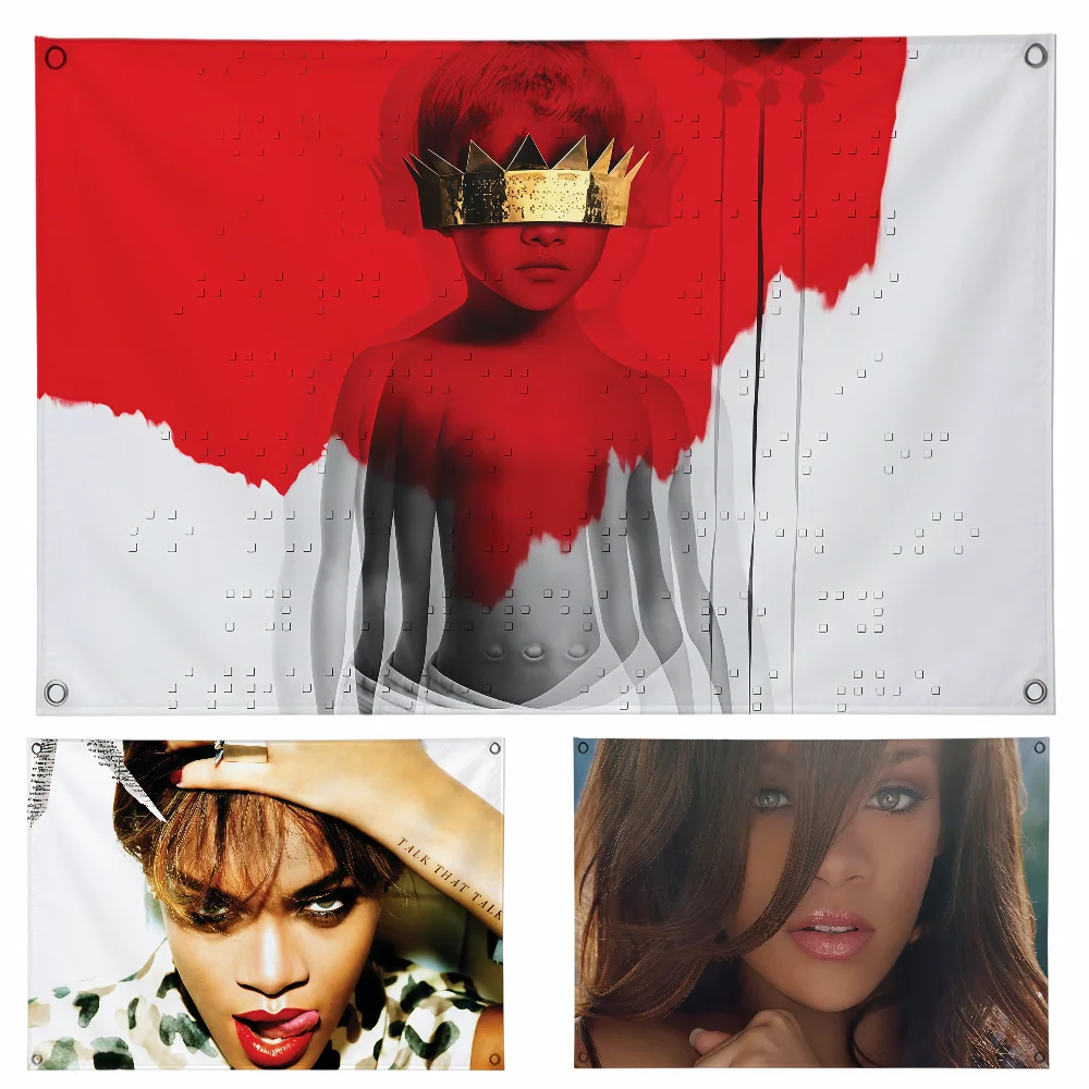 Singer R-RIHANNA-A Flag Flag Room Dorm Camp Party Bar Wall Hogar Home Decor Banner Wall Hanging