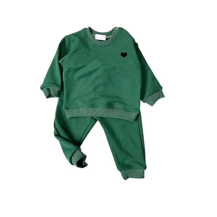 

1 Set/2pcs Kids Boy Girls Brother Green Hoodie Tops Sweatershirt Jacket and Long Pants Baby Clothes