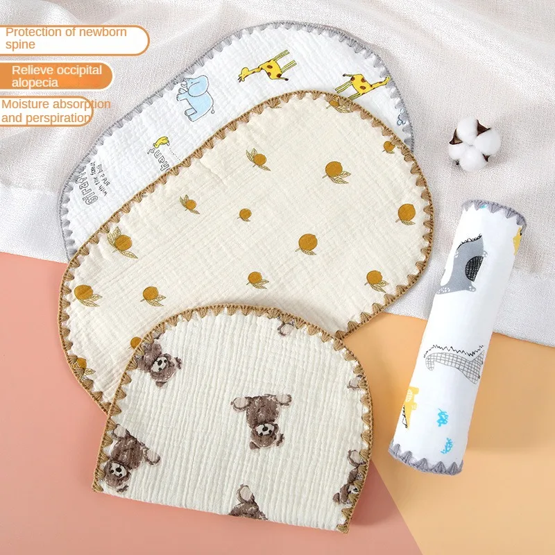 

Children's 10 Layer Cotton Yarn Flat Pillow New Baby Cloud Shaped Pillow Newborn Shaped Pillow Baby Anti Vomiting Slope Pillow