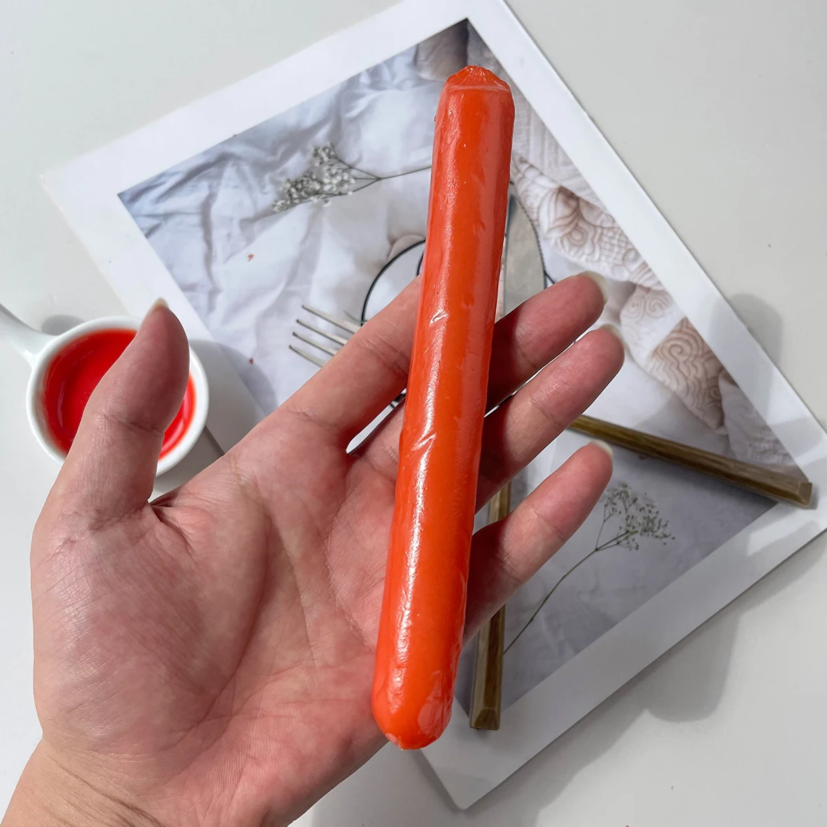 Realistisches gefälschtes Wurstmodell – künstliches Lebensmittelmodell für Fotografie-Requisiten, Küchendisplay, BBQ-Party-Dekoration und Bäckerei-Display – Detail 7