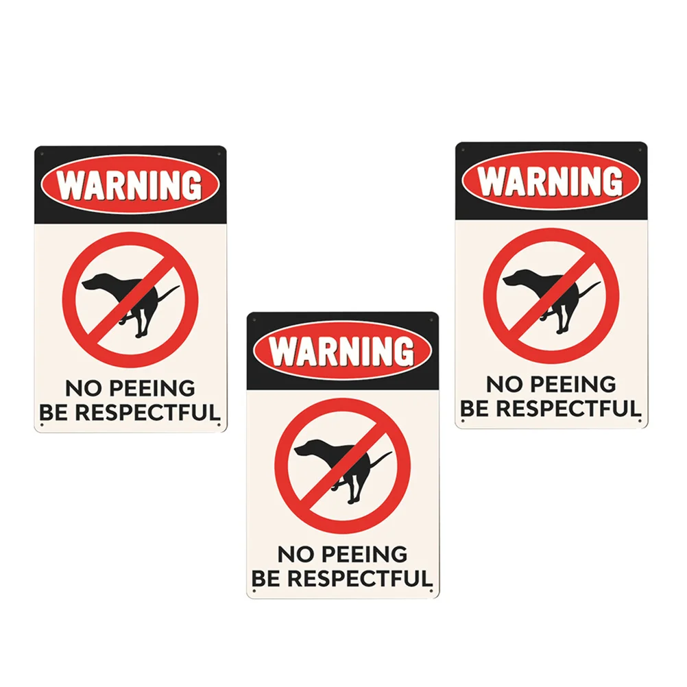 

3pcs Pet Dog Warning Sign Iron No Peeing Sign For Yard Garden Lawn Outdoor Vintage Metal Hanging Picture No Toilet Notice