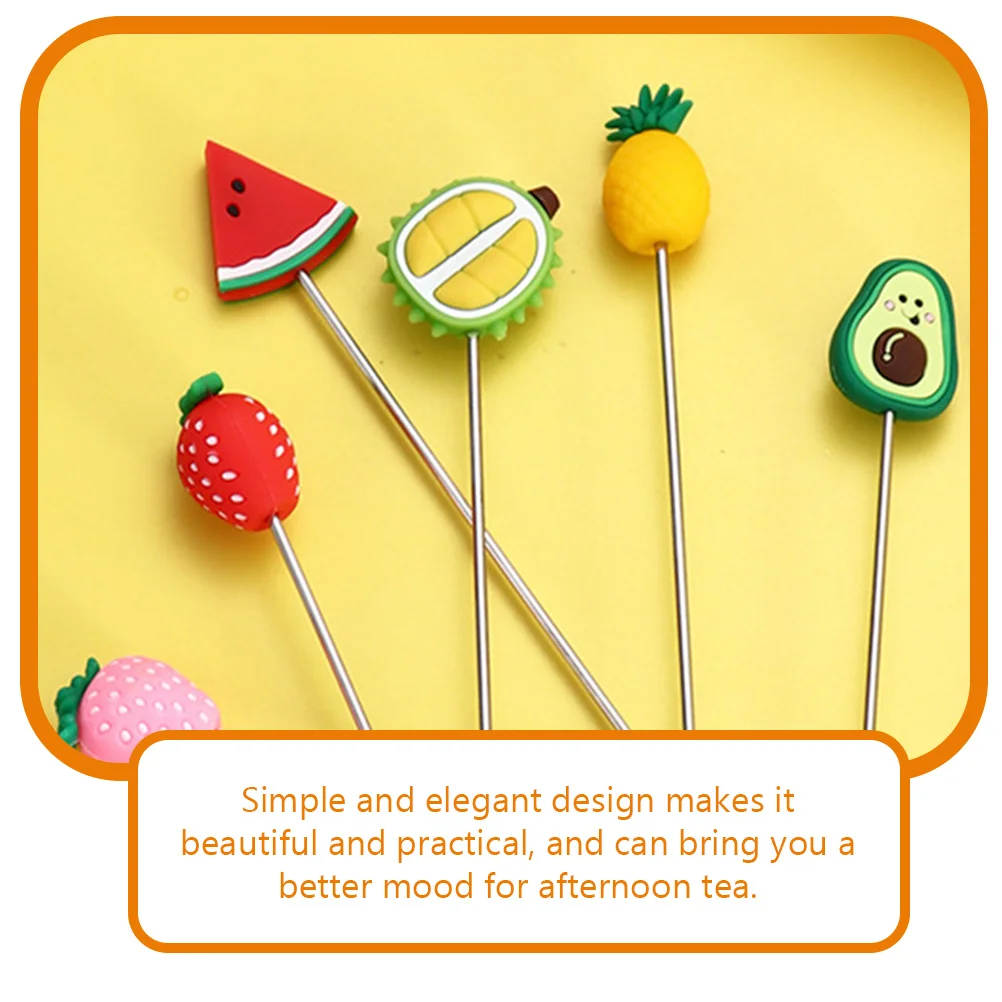 

2pcs Pineapple Watermelon Fruit Mixing Sticks Beverage Stirring Rods For Cocktail Parties Stirrers Reusable Bar Coffee