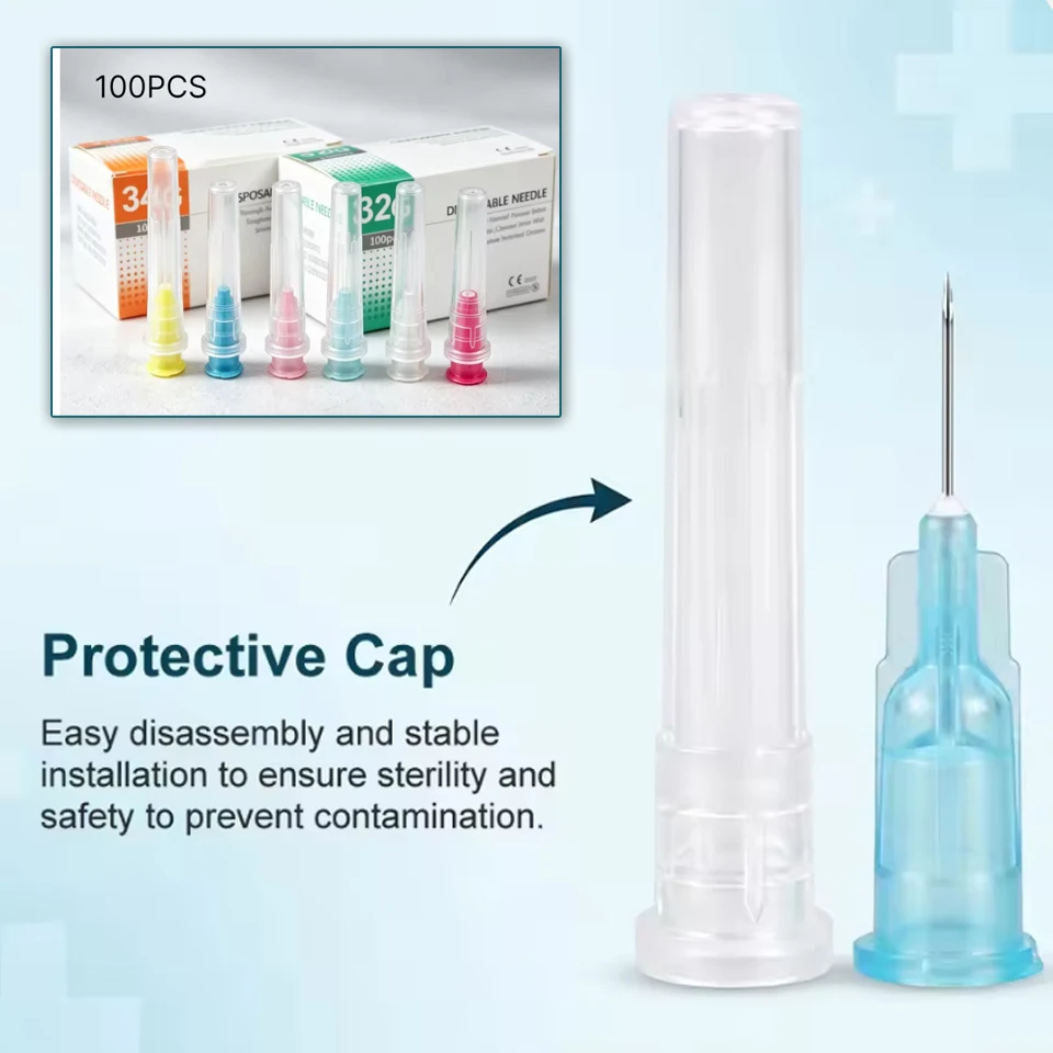 100pcs/BOX  Disposable Small Beauty Needle 18G 25G 27G 29G 30G 34G 36G Painless Micro Injection Syringe Needle