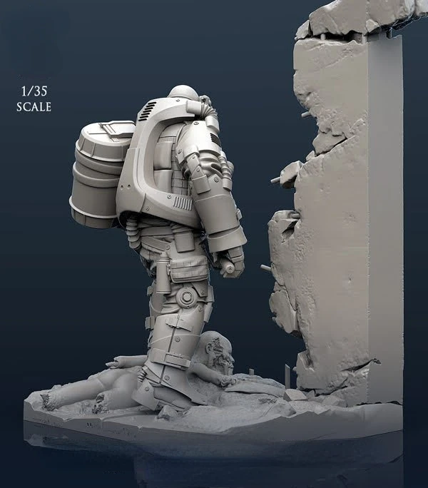 1/35 Scale Die Cast Resin Figure Model Assembly Kit Nest Killer Heavy Weapon Gunner Unpainted Free Shipping