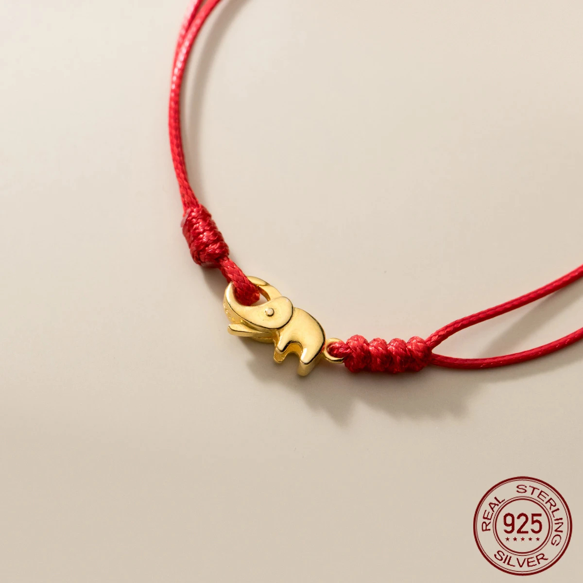 La Monada 16 21 см Красная нить для рук Браслет из стерлингового серебра 925 пробы Женские браслеты с красной веревочной нитью для женщин Серебро 925 Слон