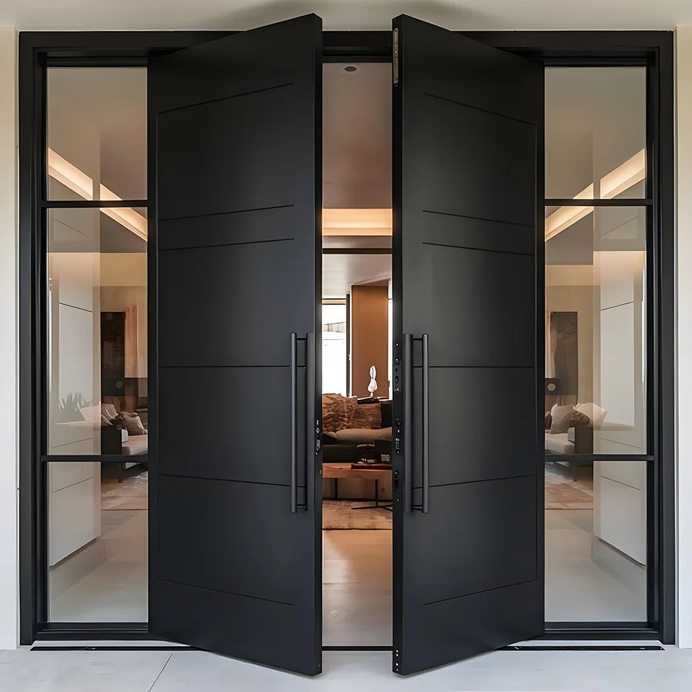 

Двустворчатая входная дверь Sixinalu: наружная, для главного входа, усиленная, ураганоустойчивая, из алюминия, для декора дома, на заказ