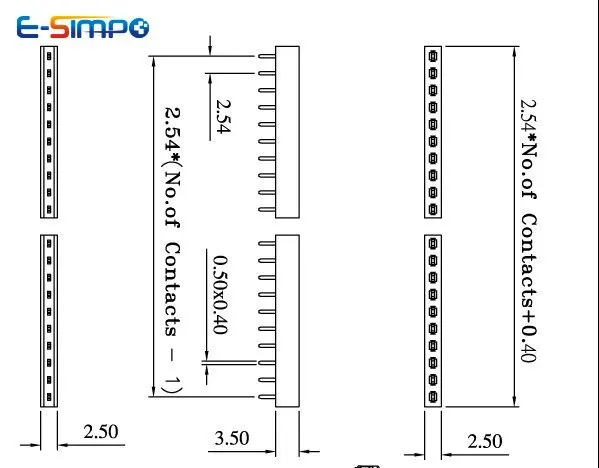 100pcs 2.54mm PH3.5 Single Row Low Short Profile Straight 1x2/3/4/5/8/10P Rohs Goldplate PCB Female Pin Header Socket Connector