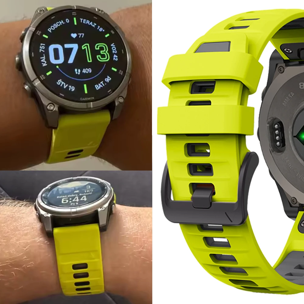 22/26mm QuickFit Silicone Strap For Garmin Fenix 8 51MM E 47MM 7X 7 6X 6 5X 5 Plus Epix Pro Gen 2 Instinct 2 2X Enduro 3 2 Bands image 3