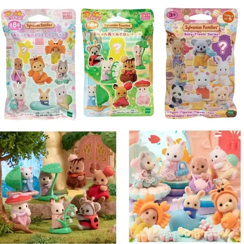Sylvanian familles Anime fille figurines bébé série Figure ensemble de meubles Pvc sac aveugle pochette poupée Collection ornements cadeaux jouets