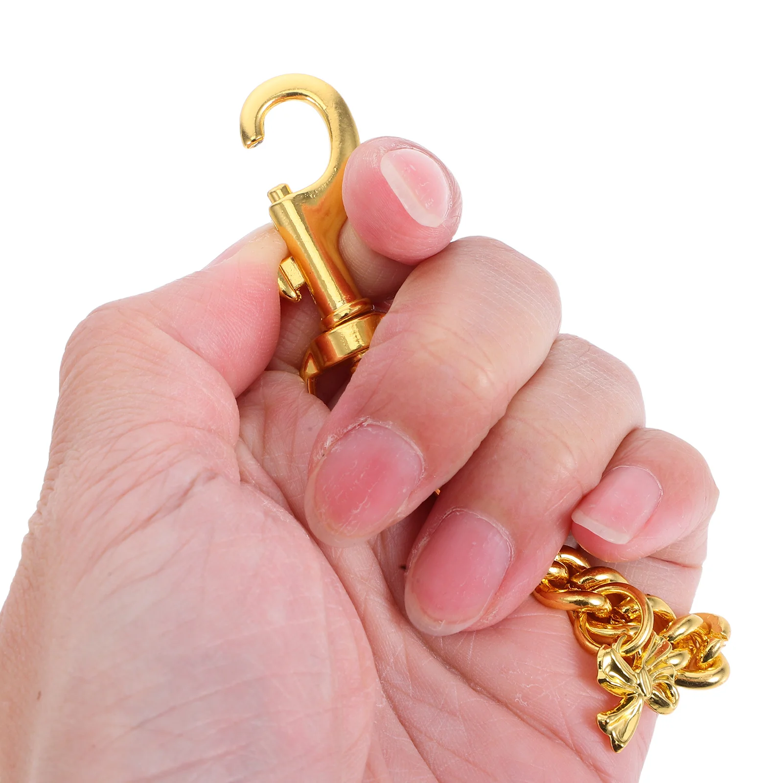 여성용 체인 백 스트랩 12.7인치 골드 메탈 연장 스트랩 핸드백 교체용 숄더 스트랩 과일 참 장식 포함