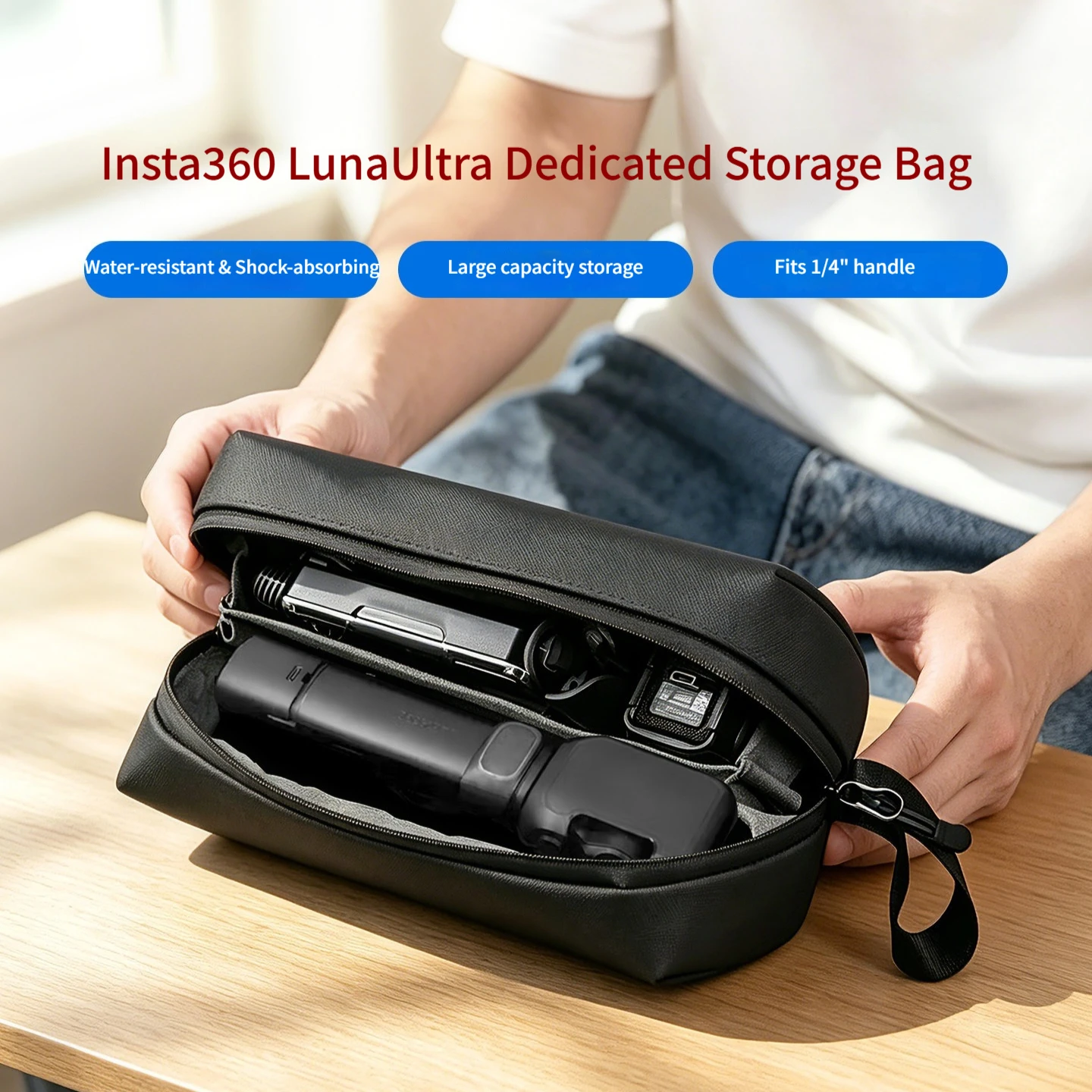 Neewer For Insta360 Luna DJIpocket3/4/4p Waterproof Storage Bag Large Capacity Portable camera bag Case Camera Accessories