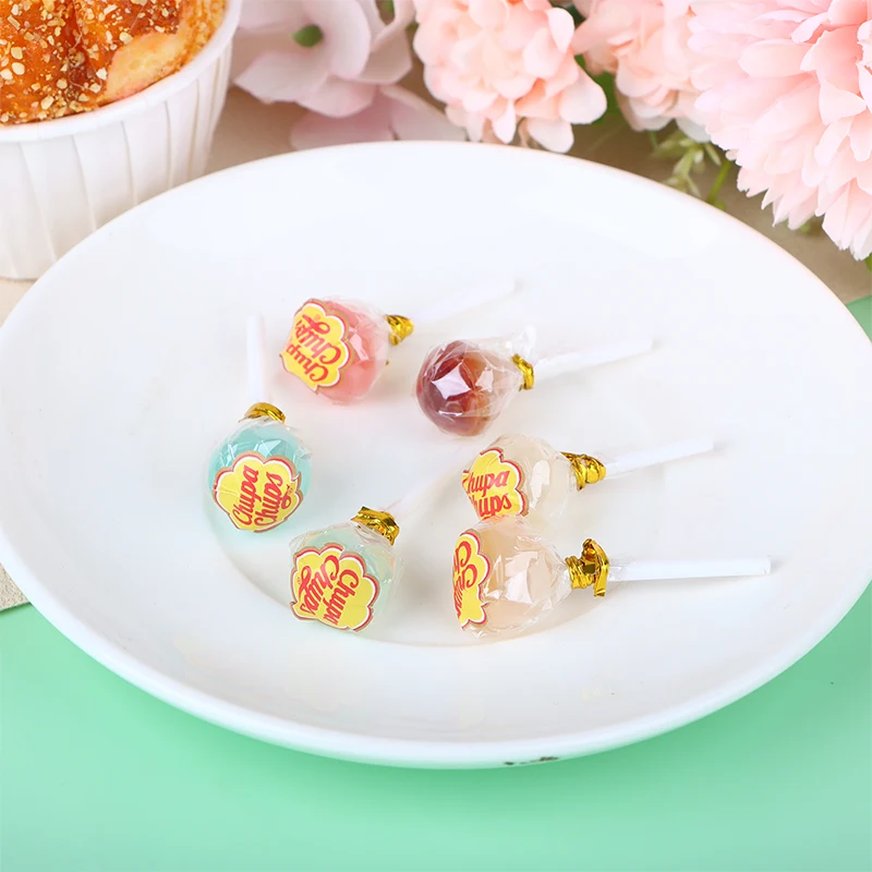 1Pc Random Dollhouse Miniature Lollipop Model 1/12 Mini Simulation Candy Food Toy Doll House Decoration Accessories