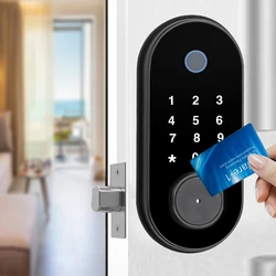 Tuya Wifi Deadbolt Fingerprint Electronic Smart Door Lock Home Anti-theft Apartment Bluetooth TTlock APP Remote Control Lock