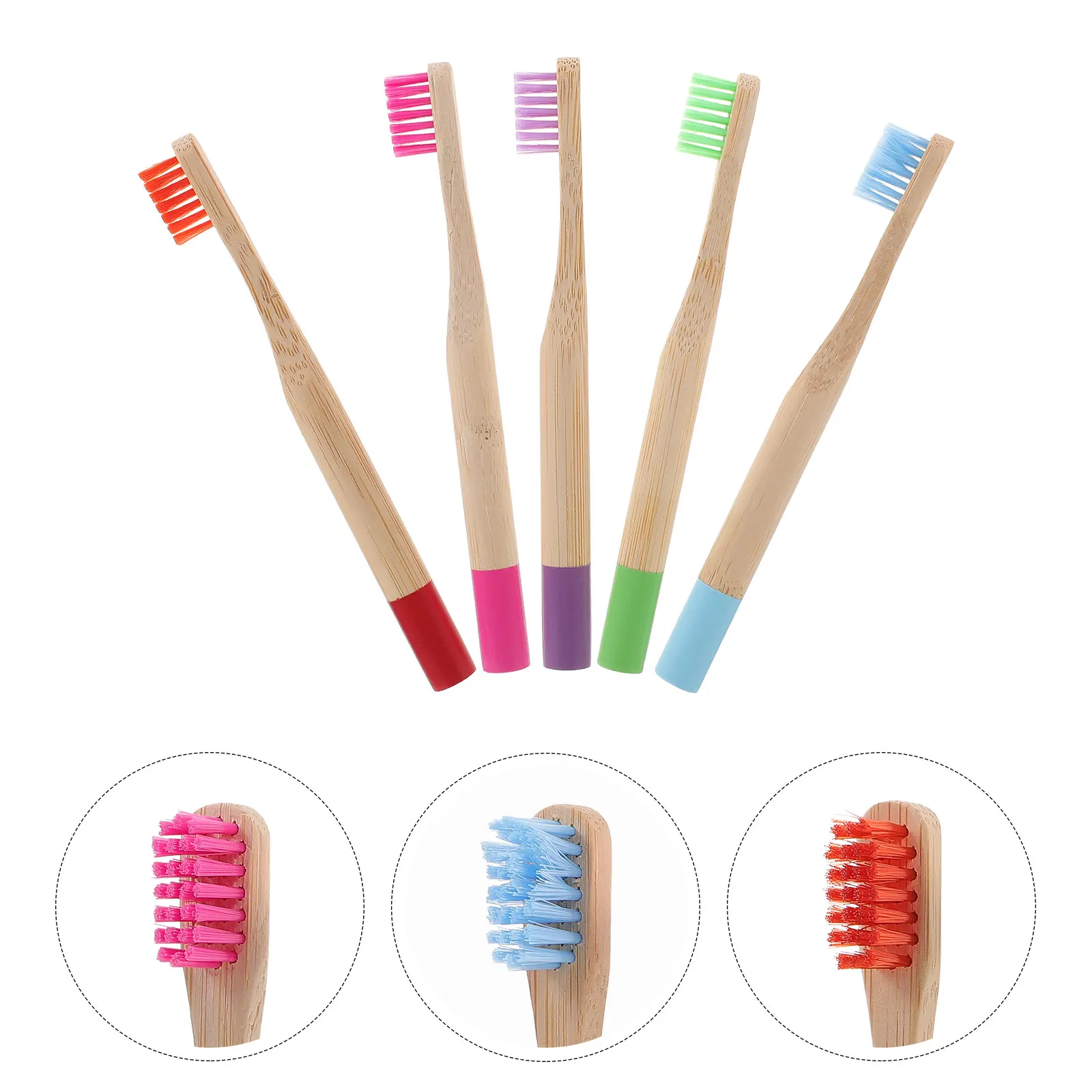 

5Pcs Bamboo Charcoal Toothbrushes Ergonomic Manual Toothbrush Safe Dental Health Travel Accessories Tooth Brush