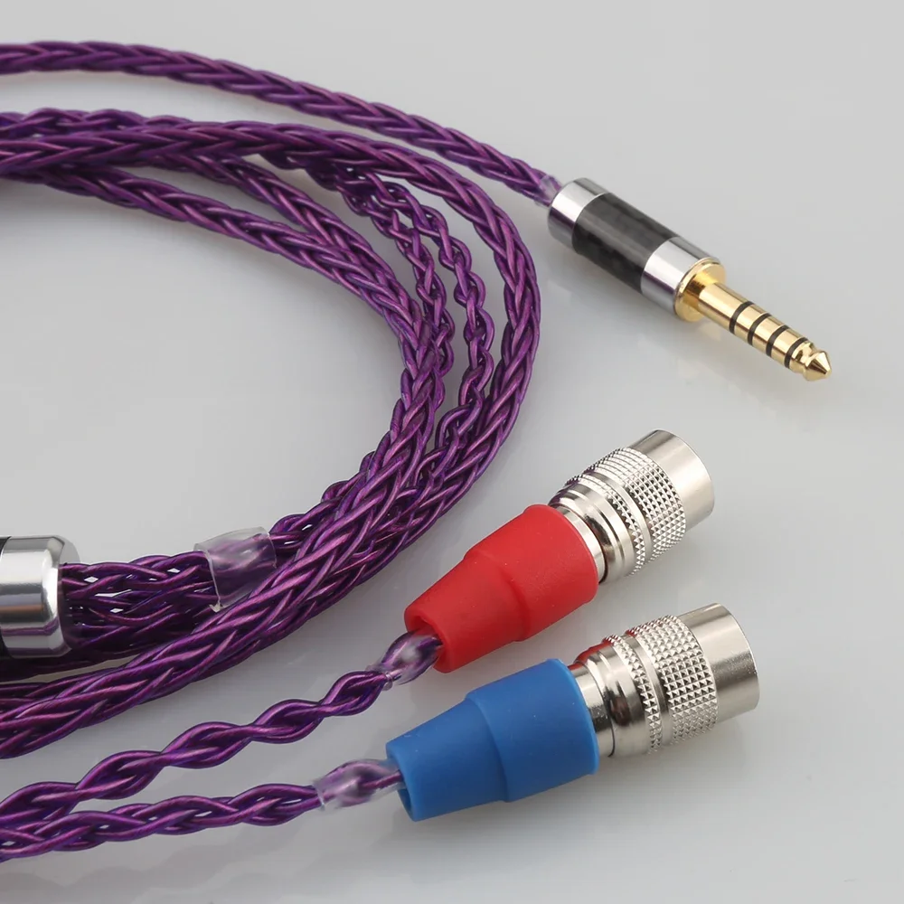 Hifi 2.5mm 3.5mm 4.4mm 4pin xlr balanceado banhado a prata fone de ouvido cabo de atualização para alto-falantes mr ether alfa dog prime