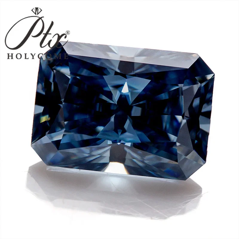 Wholesale Moissanite High Quality Radiant Shape Brilliant Vivid Blue VVS1 Clarity Loose Beads Gemstone Diamond For Women Jewelry