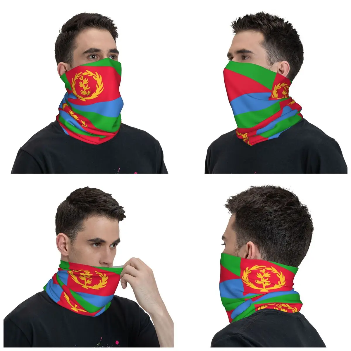 Eritrea Flag Bandana Neck Gaiter Windproof Face Scarf Cover Women Men Headband Tube Balaclava