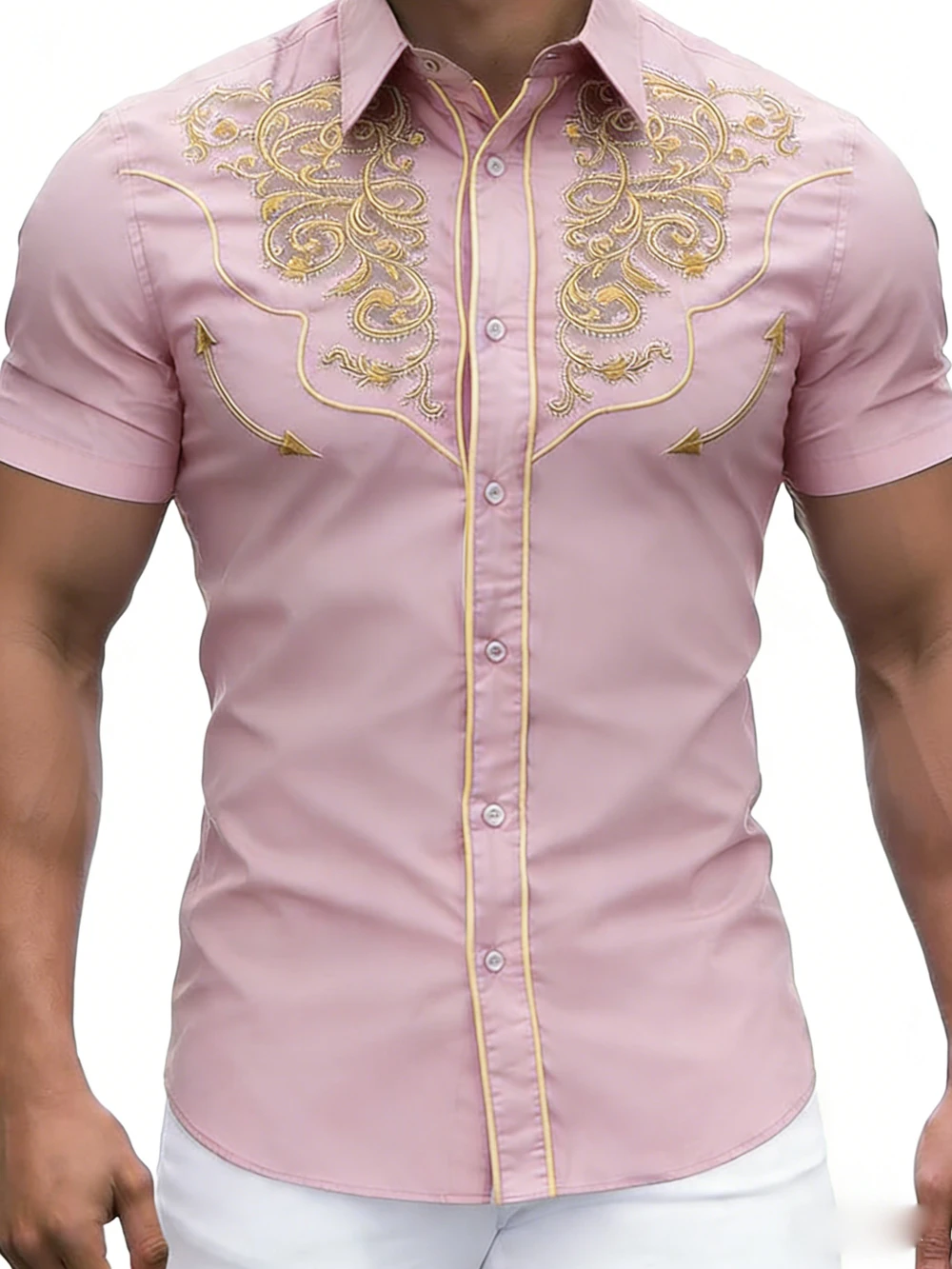 

2026 Men's American Retro Short-Sleeve Shirt with High-Definition Printed Country Plant Vines Hawaiian Vacation Men's Clothing