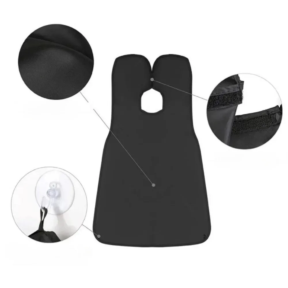 Delantales de afeitado para hombre, creativos, con espejo de pared y ventosas, capa de corte de pelo, delantal de afeitado para bigote y barba, babero de limpieza para uso doméstico y de salón