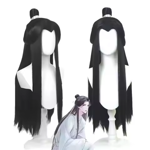 Anime Heaven Official's Blessing Cosplay Xie Lian Wig Black Hair Tian Guan Ci Fu Hanfu Wigs XieLian Cosplay Wig