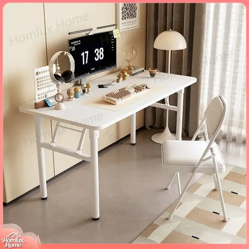 Foldable Computer Desk for Rental Housing Simple Dining Table Home Study Desk No Assembly Required Space Saving Furniture
