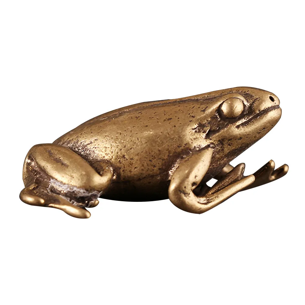 

1Pcs Brass Adornment Desktop Frogs Decor Fine Workmanship Art Crafts for Tabletop Garden Adorable Design Brass Craft Decor