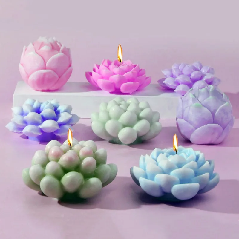 DIY Sukkulente Blume Silikon Kerze Formen 3D Rose Blume Seife Gips Handwerk Harz Form DIY Schokolade Dessert Kuchen Backen Werkzeuge