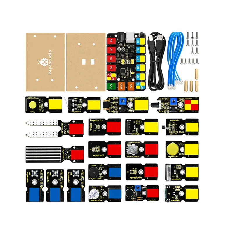 Controller+Sensors+USB+Cables+PDF Easy Plug Learning Kit for Arduino starters