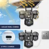 3 レンズ 4G ソーラーカメラ HD 15MP 8K 屋外 PTZ 防水ナイトビジョン双方向オーディオ V380 カメラモバイル追跡 CCTV IP カメラ 3