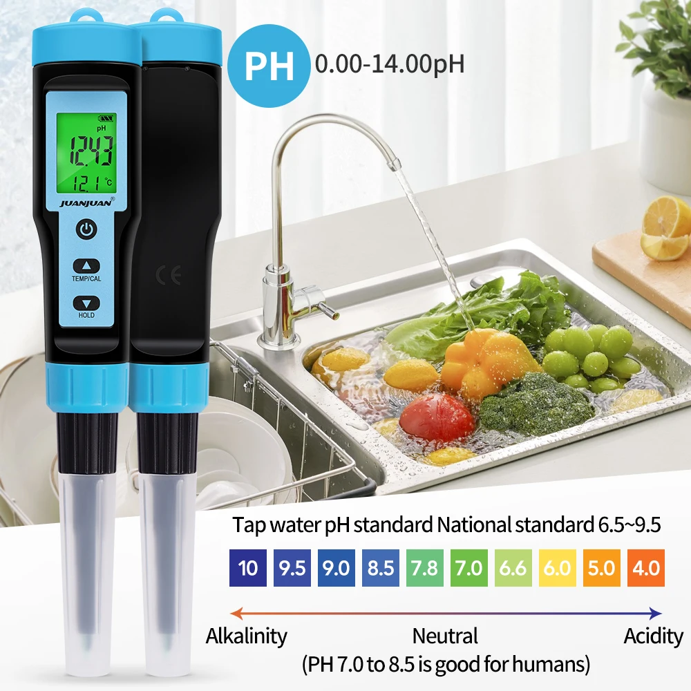 Imagem -03 - Digital Food ph Meter Termômetro Instrumento de Medição para Massa Queijo Frutas Carne Leite Solo 014.00 Yy-1030