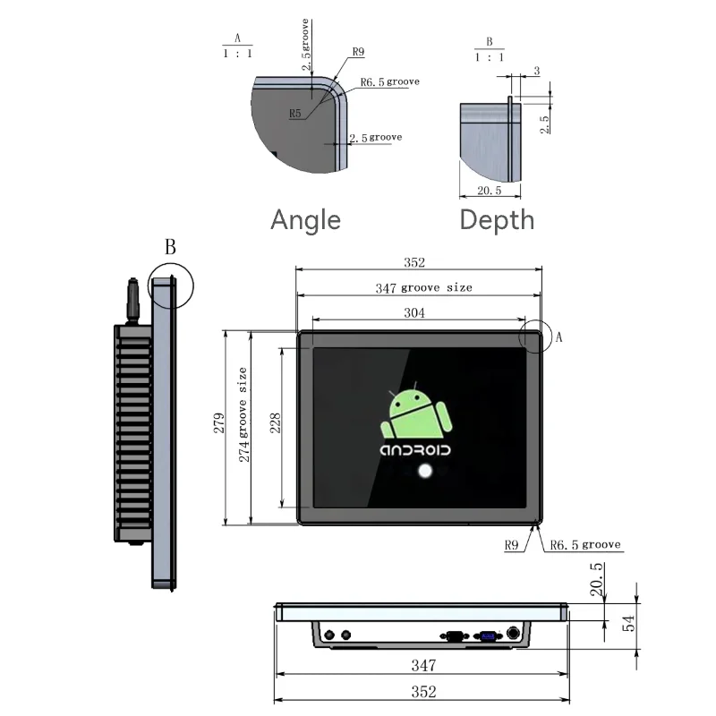 HUGEROCK PTC15A cheap Vandalproof 18.5 inch android Os ips touch screen all in one industrial panel pc computer