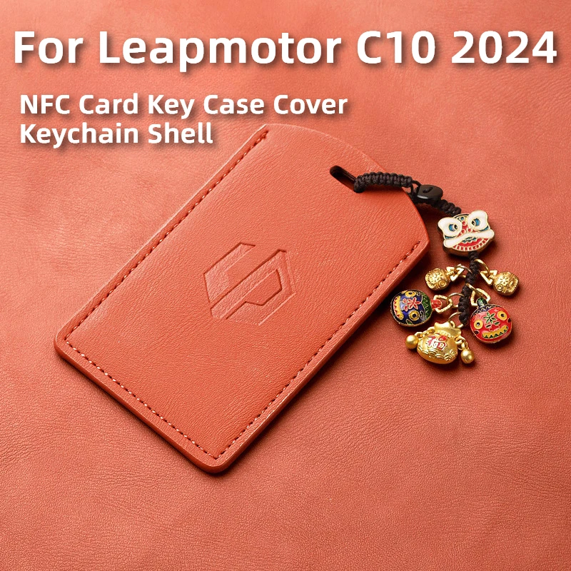 

For Leapmotor C10 2024 Model Cute Premium Car Key Case Cover NFC Card Keychain Stylish Protective Shell for Vehicle Smart Key